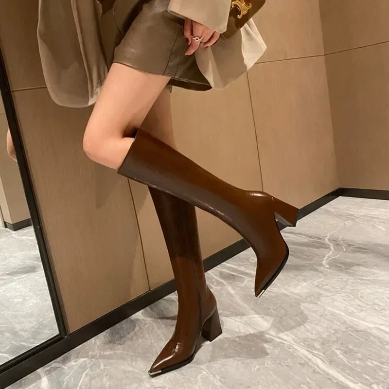 Sleek Valentia Tall Boots with High Heel
