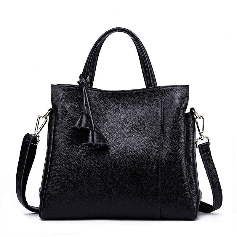 Genuine Leather Messenger Bag with Weekend Detail