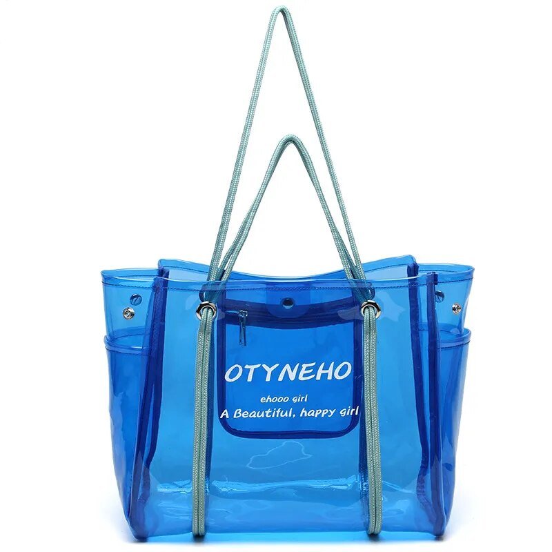 PVC Shoulder Bag with Round Detail