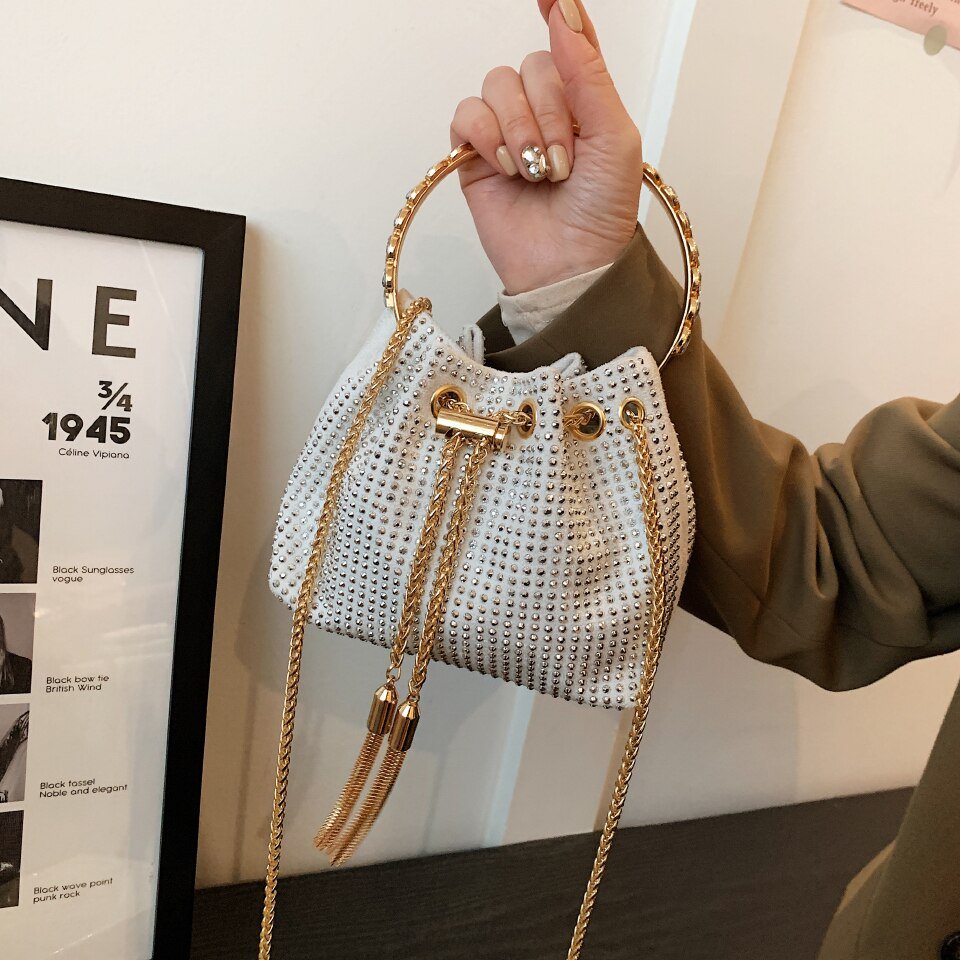 Synthetic Leather Crossbody Bag with Round Detail