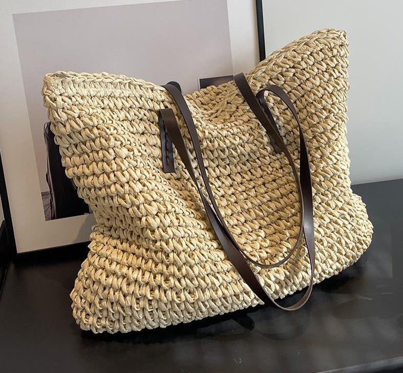 Woven Straw Tote Bag