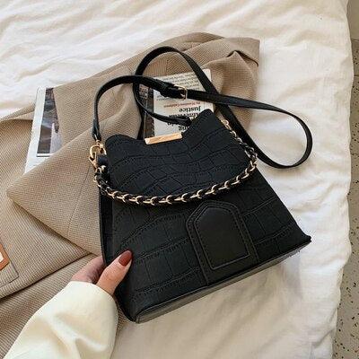 Contemporary Synthetic Leather Shoulder Bag
