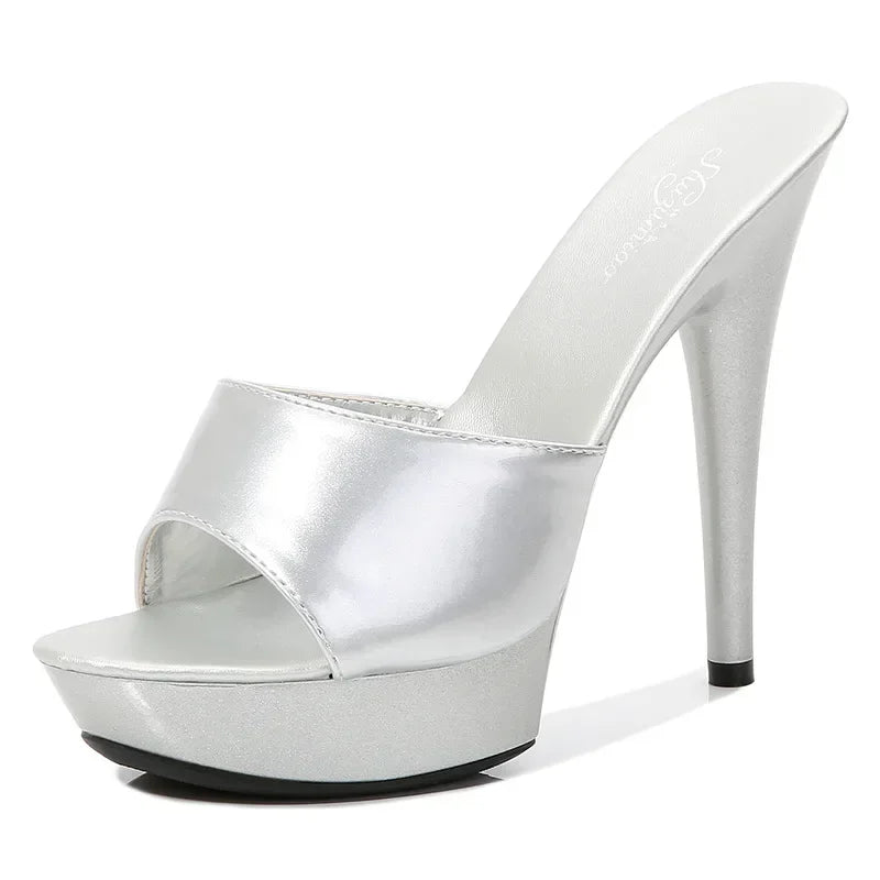 Signature Patent Leather High-Heel Sandals