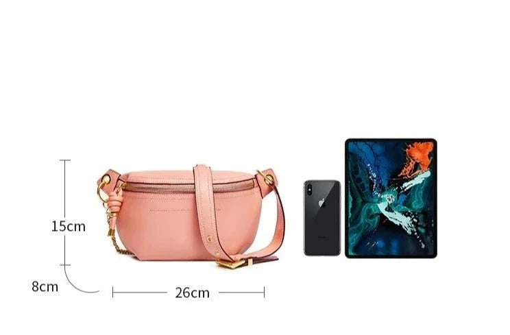 Genuine Leather Chest Bag with Statement Detail
