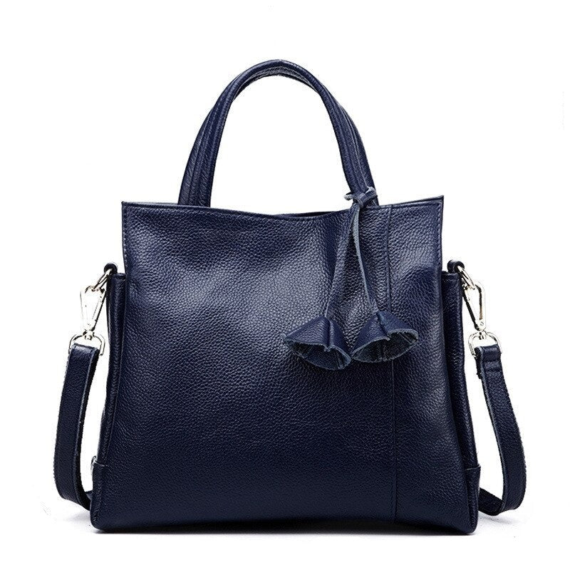 Genuine Leather Messenger Bag with Weekend Detail