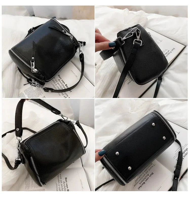 Genuine Leather Messenger Bag with Refined Detail