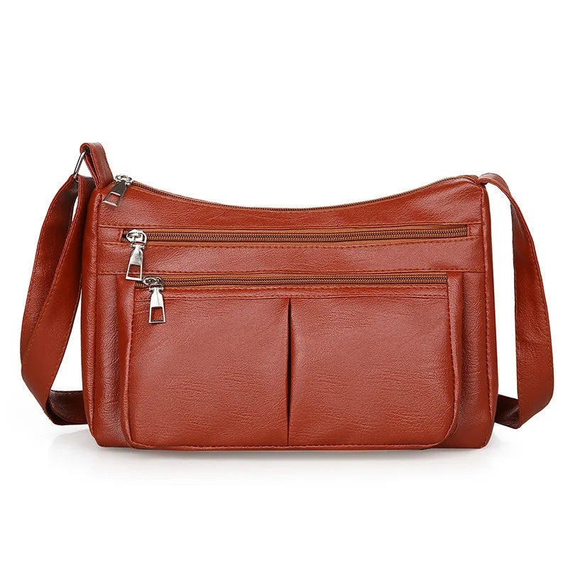 Essential Multi-Pocket Leather Crossbody