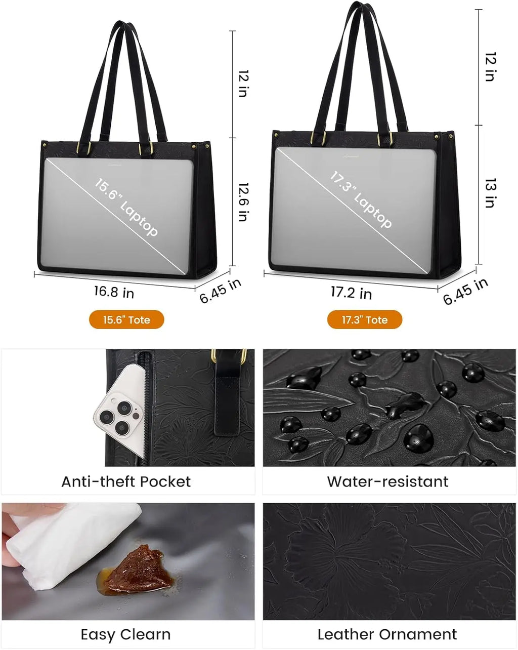 Polished PU Leather Tote Bag