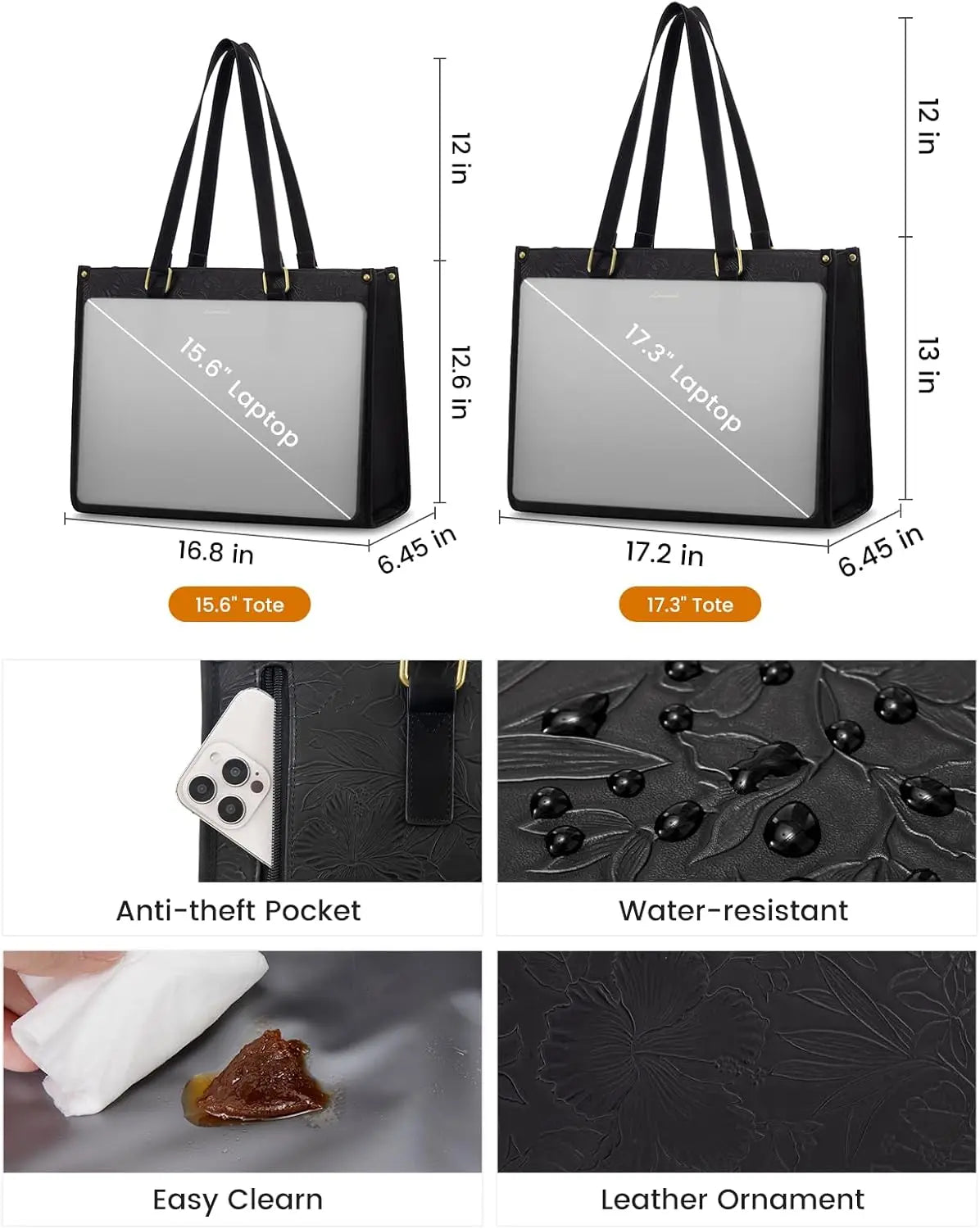 Polished PU Leather Tote Bag