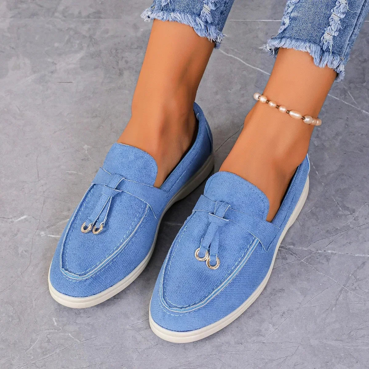 Signature Delaney Green Suede Loafers