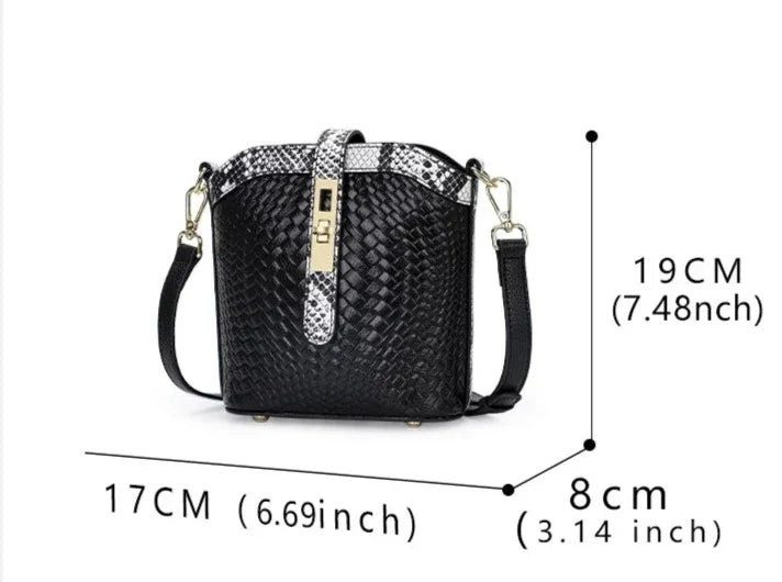 Knitted Genuine Leather Crossbody Bag