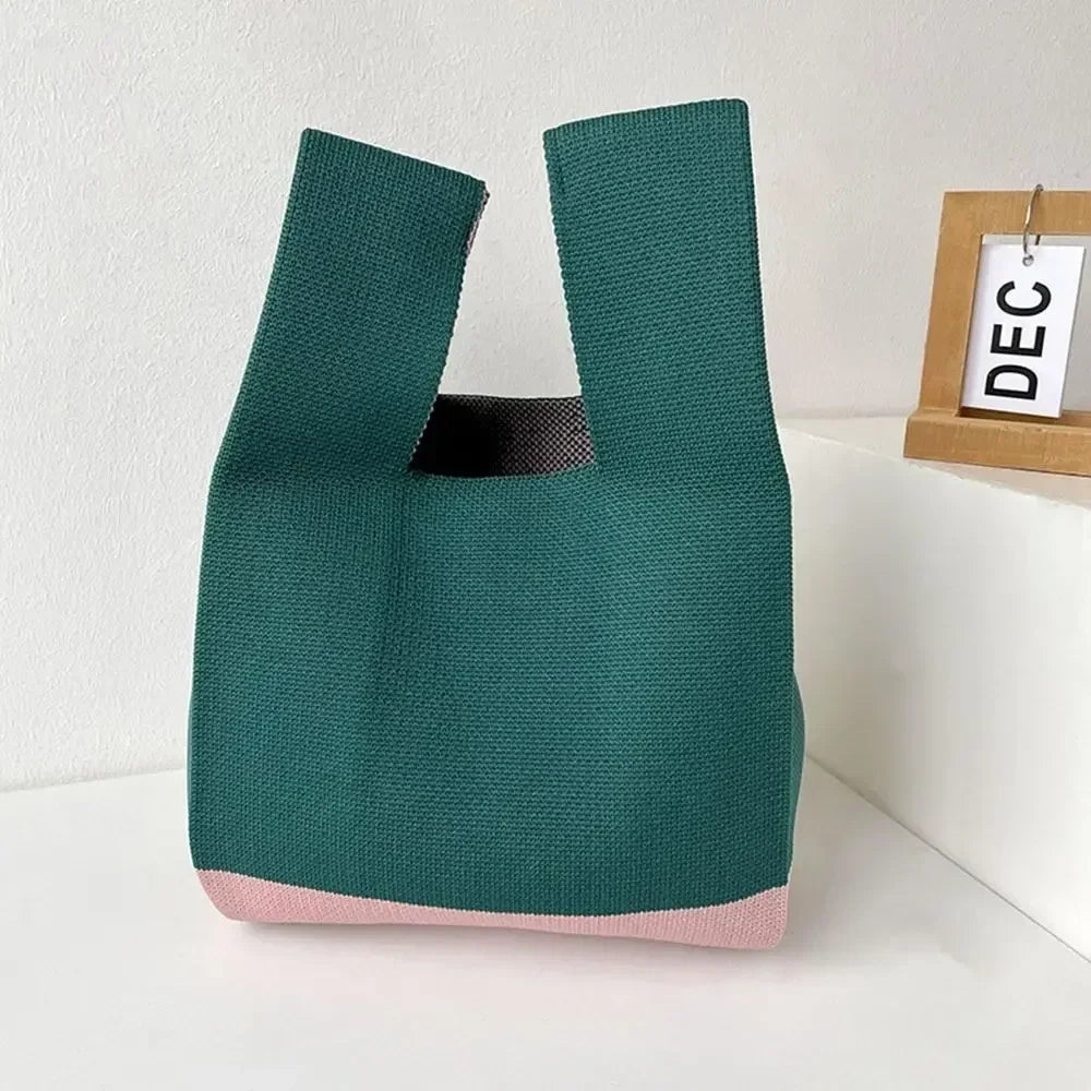 Effortless Canvas Shoulder Bag with Bow Detail