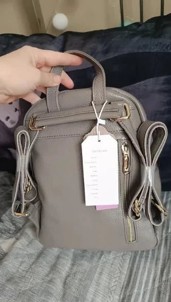 Anti-Theft Backpack in Genuine Leather