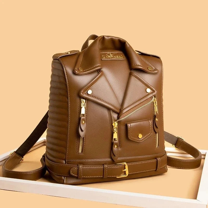 Refined Backpack in Synthetic Leather