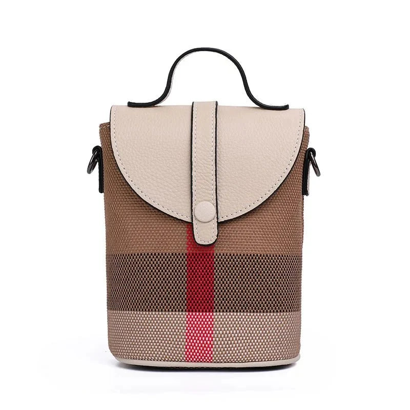Lattice Genuine Leather Crossbody Bag
