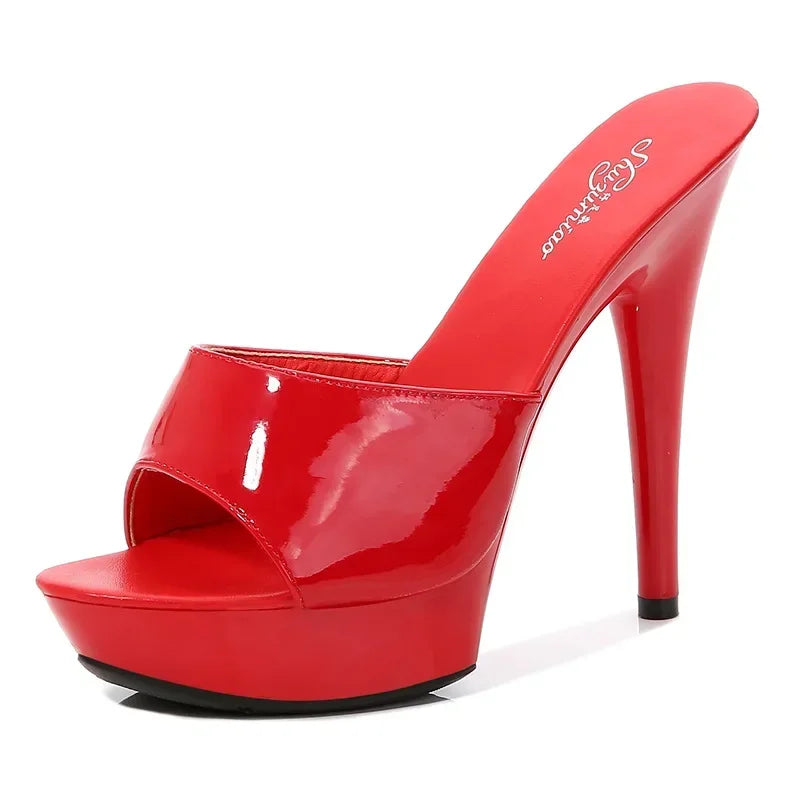 Signature Patent Leather High-Heel Sandals