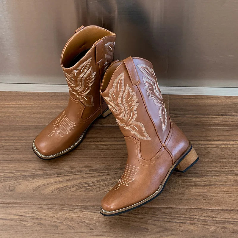 Essential Brown Mid-Calf Western Boots