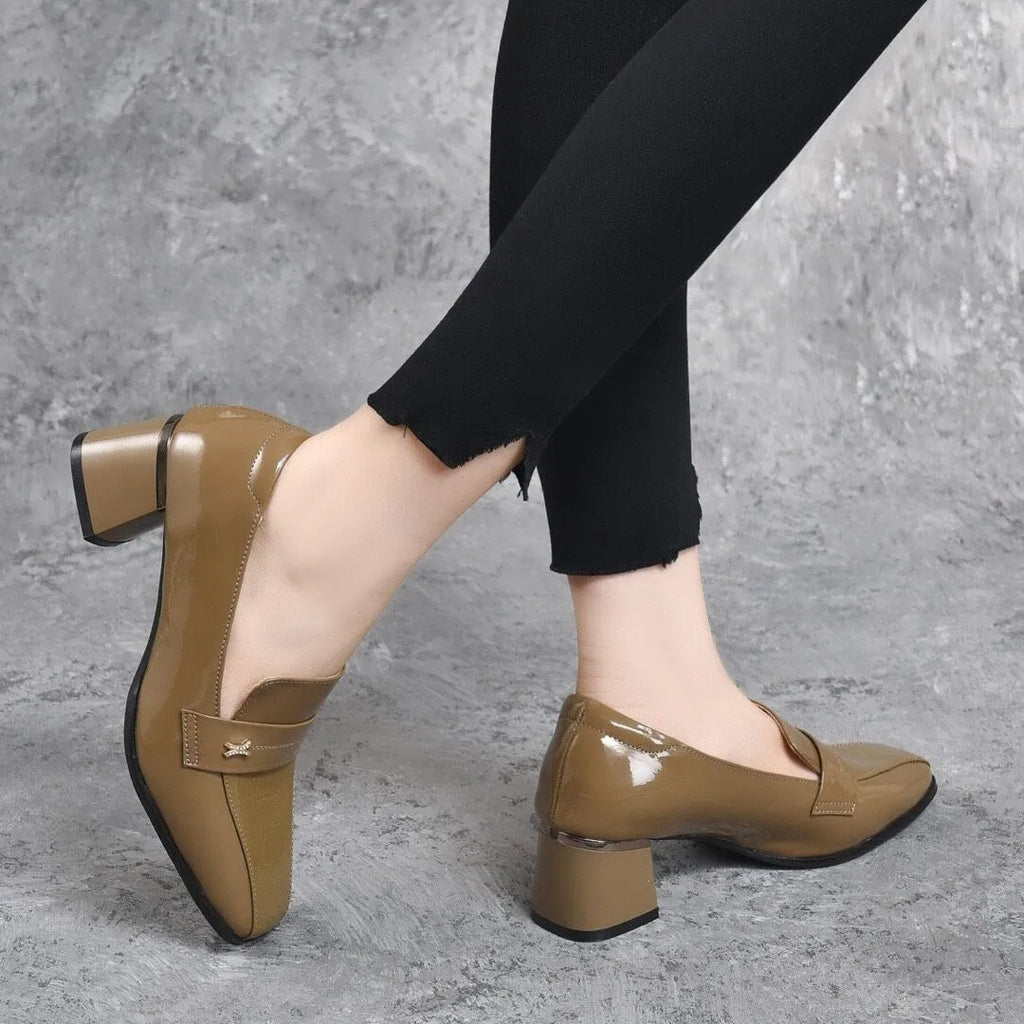 Modern Block Heel Loafers