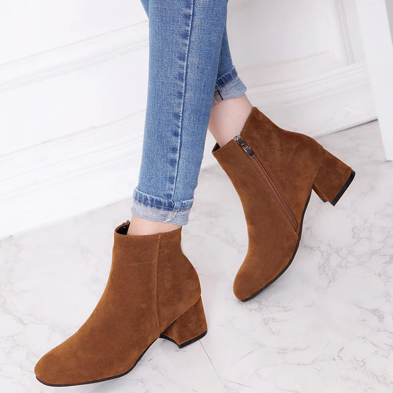 All-Day Naomi Wide-Fit Suede Booties