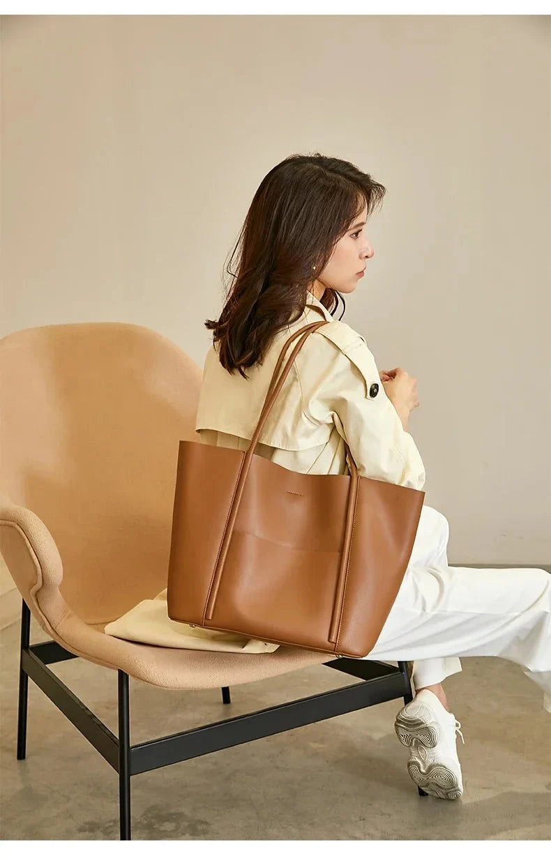 Mini Genuine Leather Tote Bag