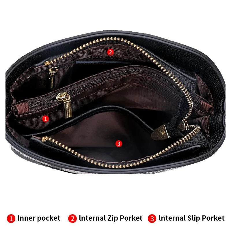 Knitted Genuine Leather Crossbody Bag
