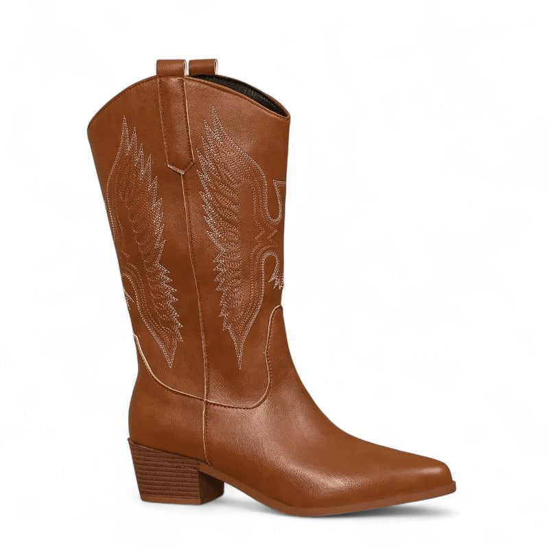 Signature Yolonda Embroidered Pattern Western Boots