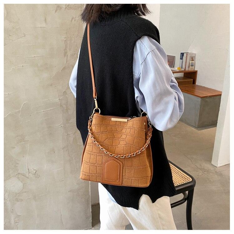 Contemporary Synthetic Leather Shoulder Bag