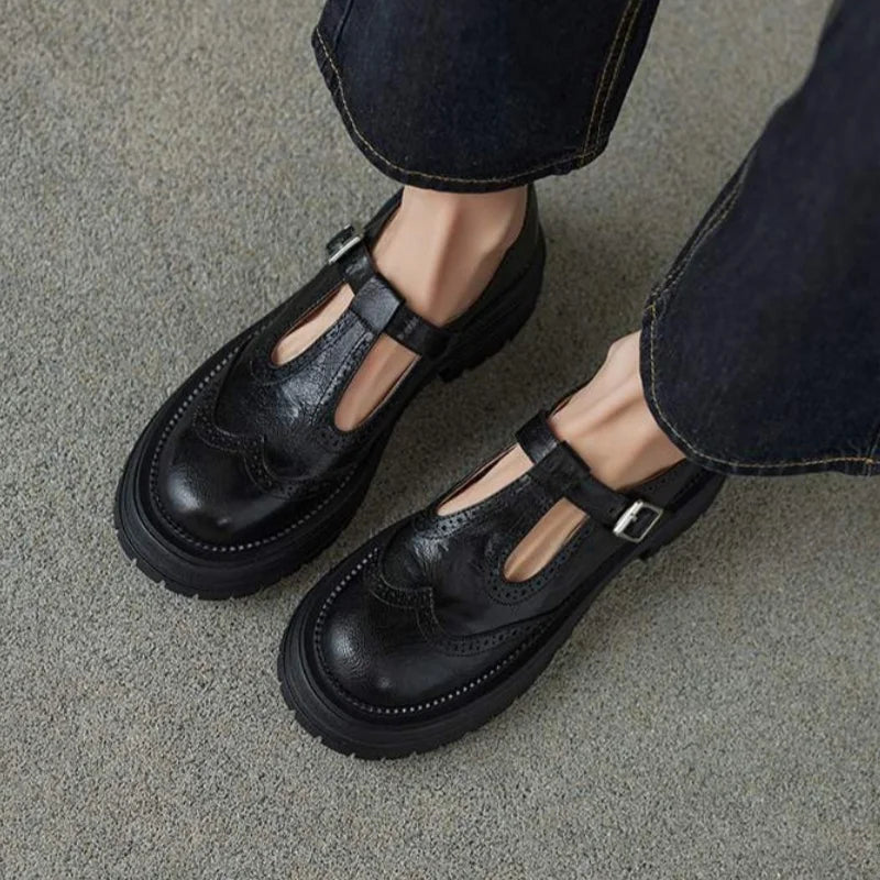 Timeless Vintage Leather Wedge Loafers
