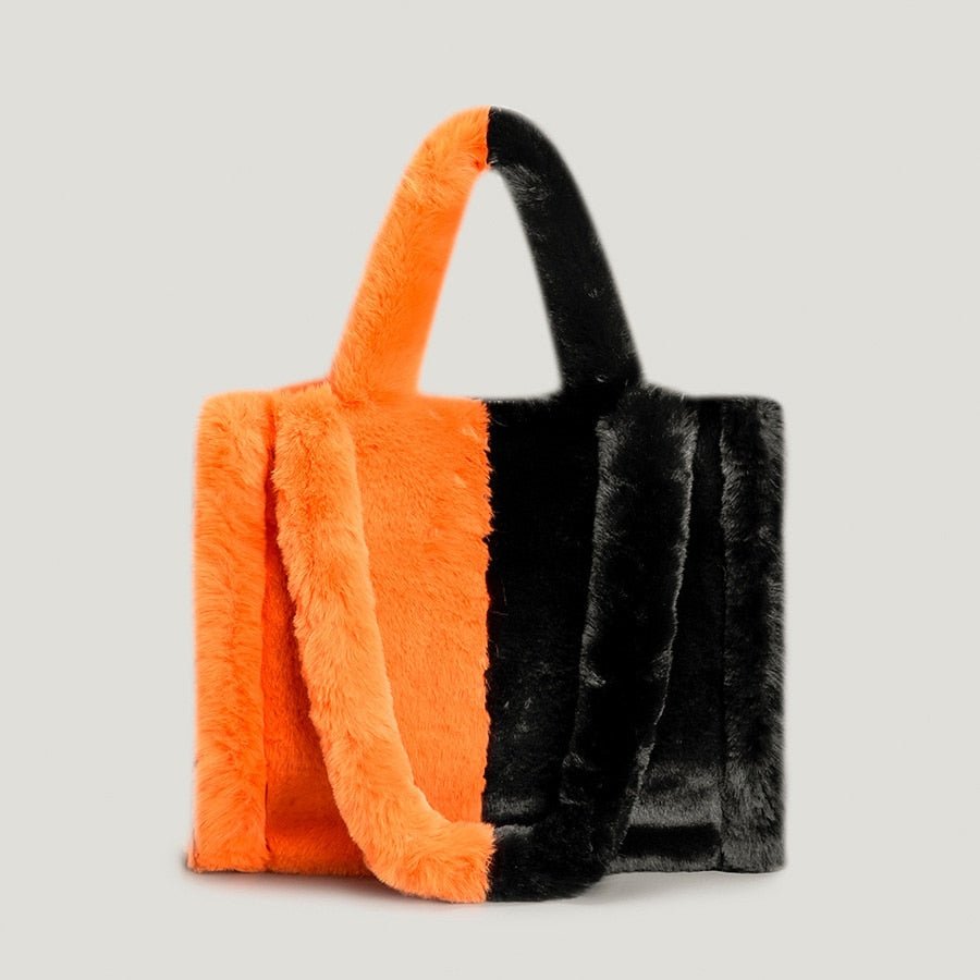 Modern Tote Bag in Faux Fur