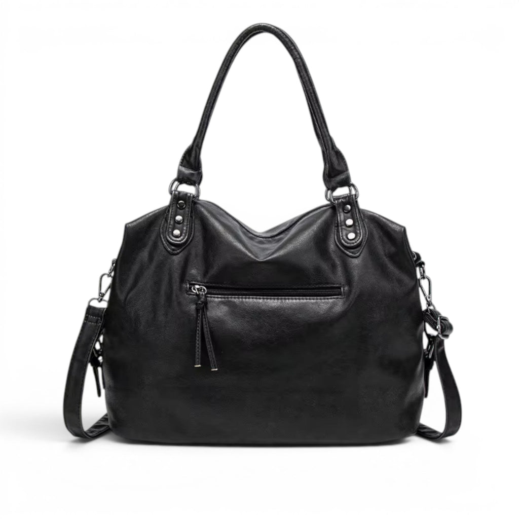 Essential Leather Shoulder Bag with Pockets