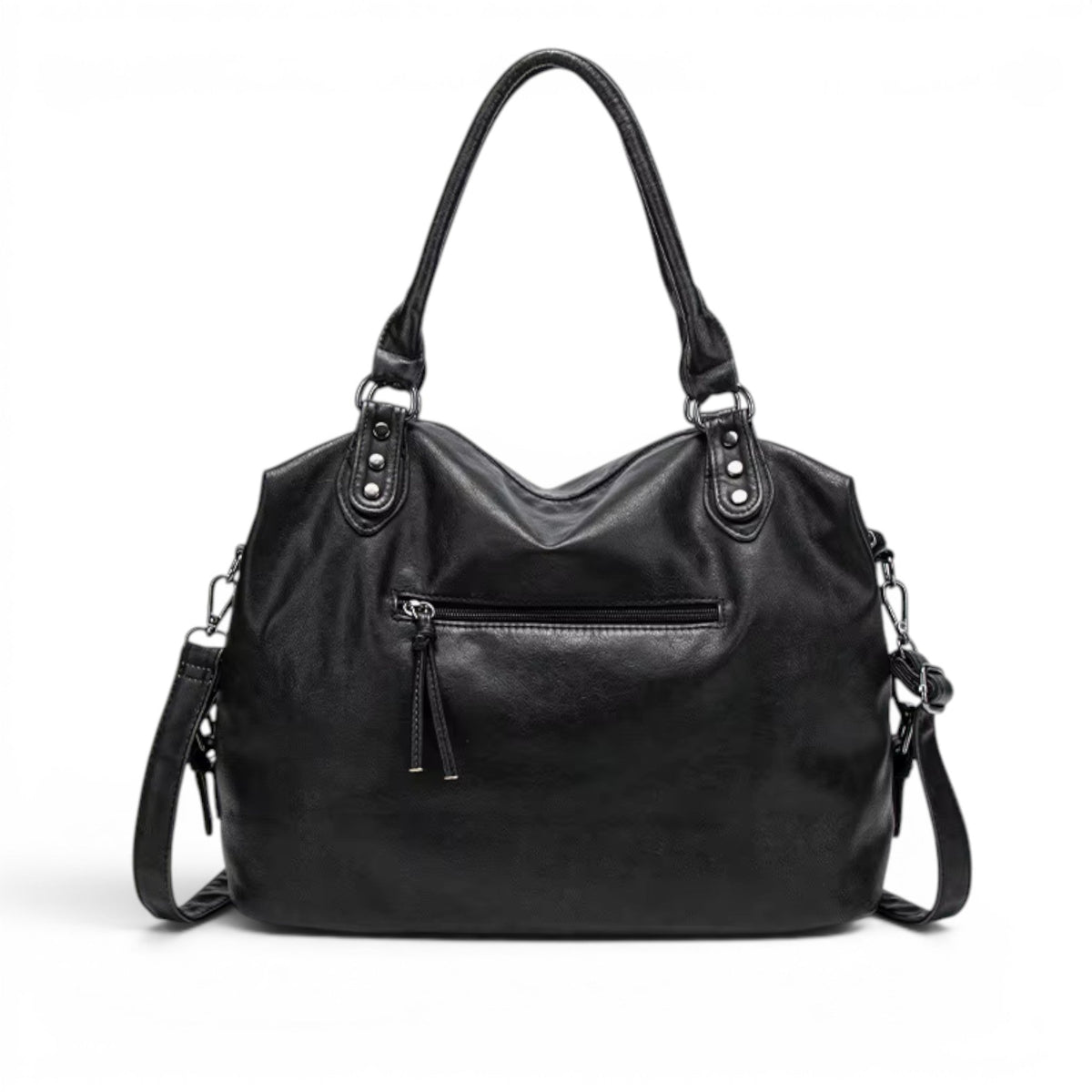 Essential Leather Shoulder Bag with Pockets