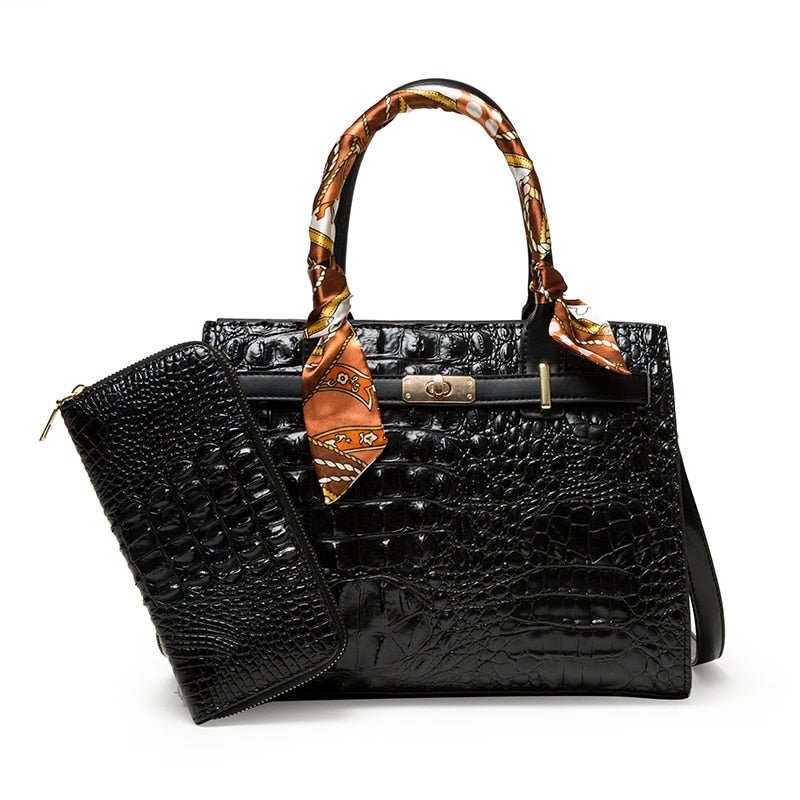 PU Leather Phone Bag with Croc-Effect Detail