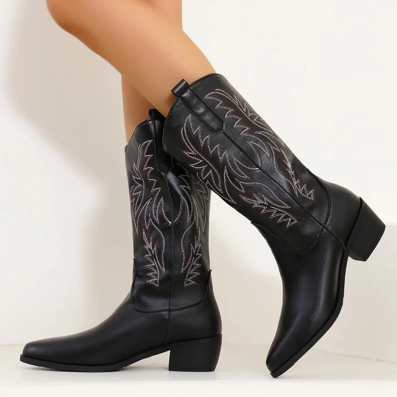 Classic Western Wisteria Ankle Boots