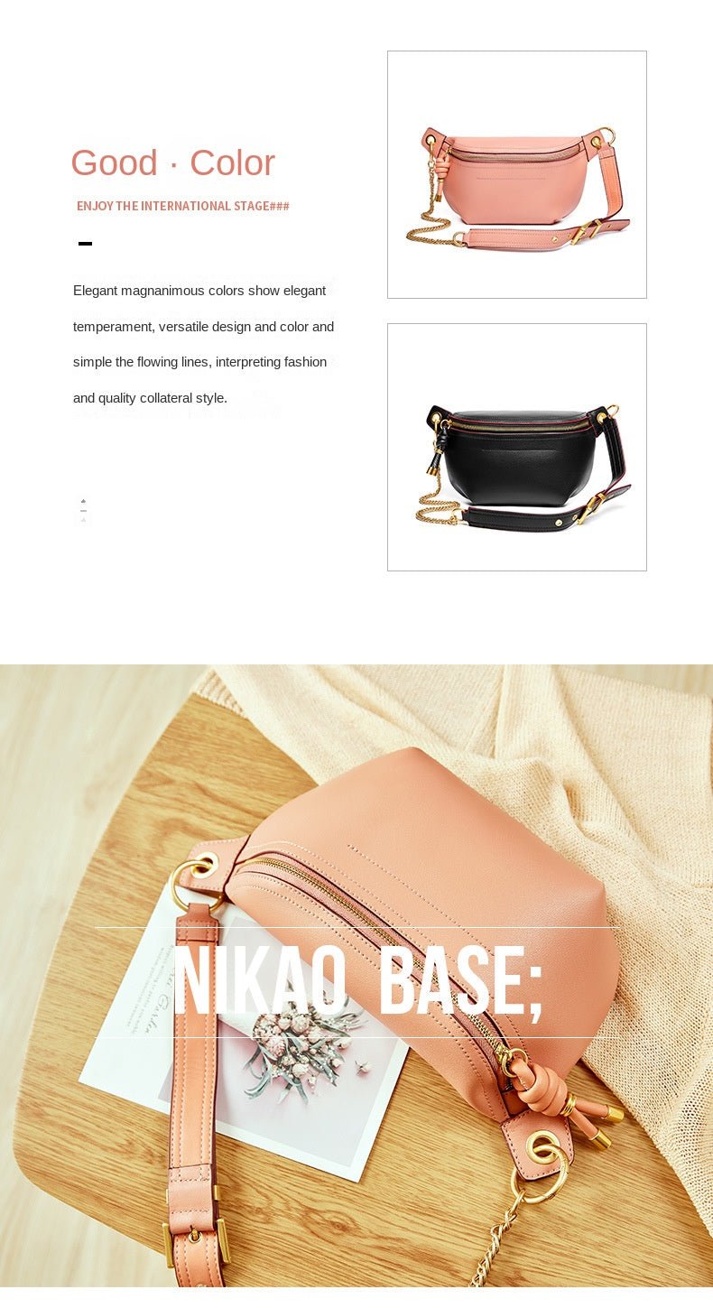 Genuine Leather Chest Bag with Statement Detail