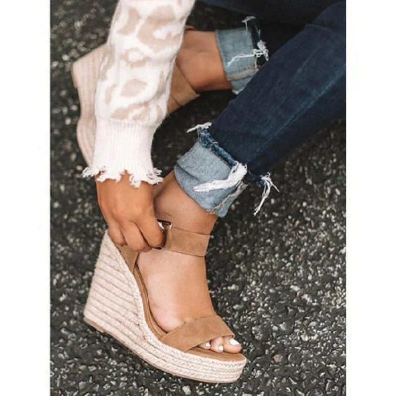 Getaway Suede Ankle-Strap Wedges
