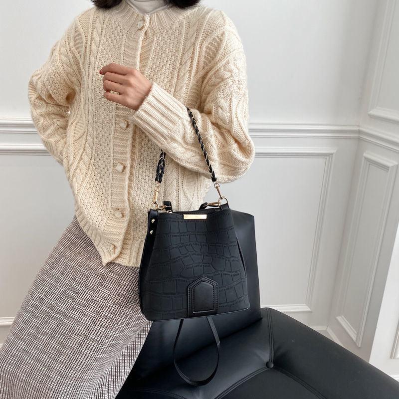 Contemporary Synthetic Leather Shoulder Bag