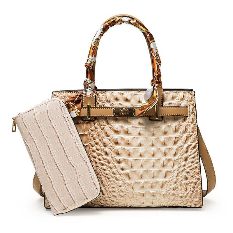 PU Leather Phone Bag with Croc-Effect Detail