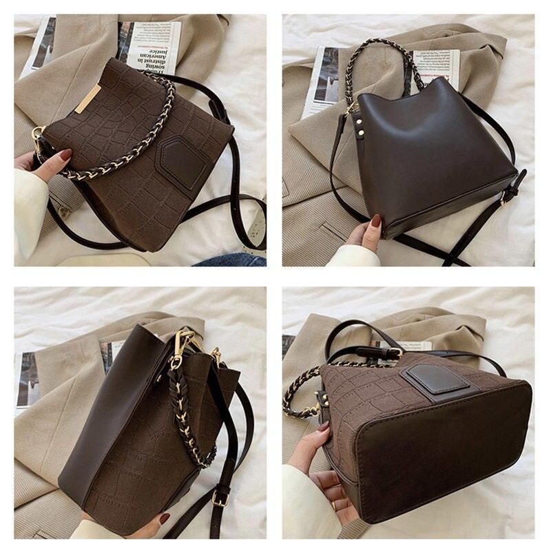 Contemporary Synthetic Leather Shoulder Bag
