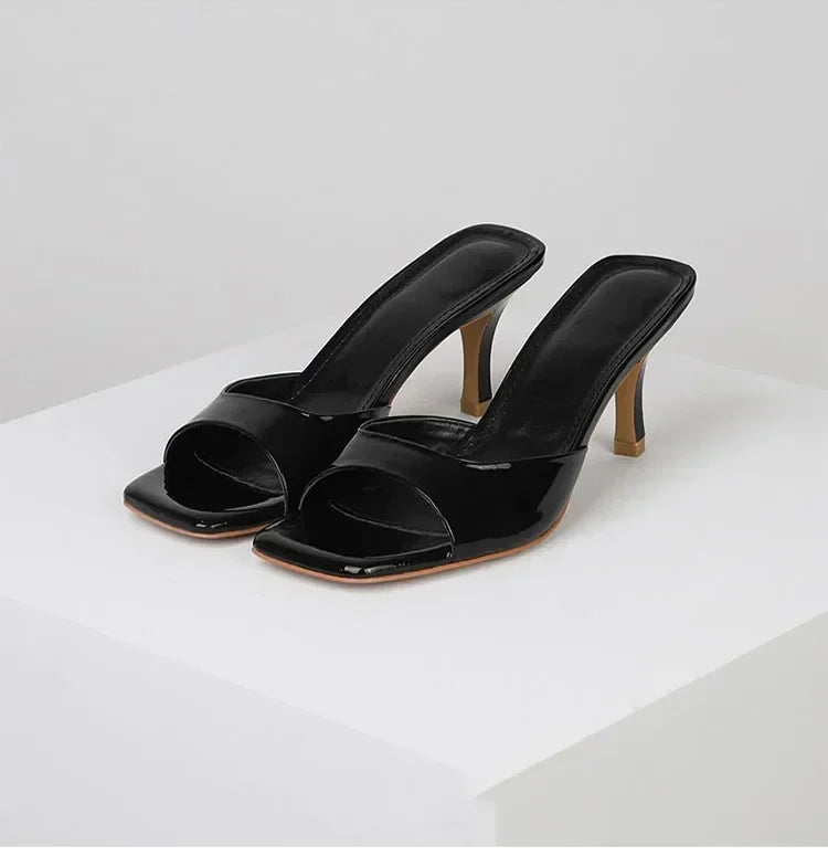 Refined Nude Patent Stiletto Sandals
