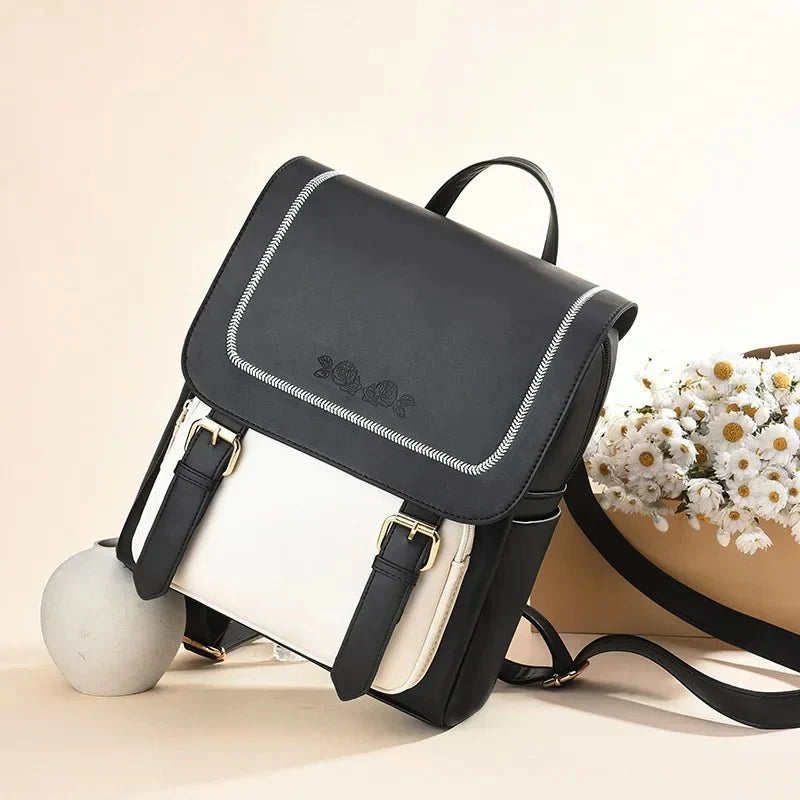 Minimalist PU Leather Backpack