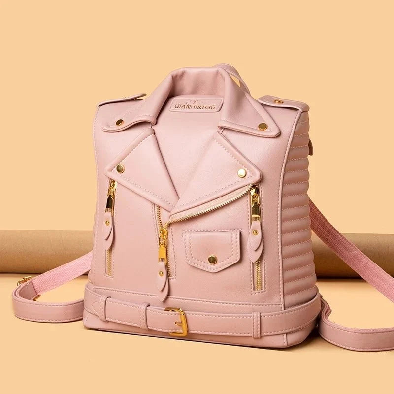 Refined Backpack in Synthetic Leather