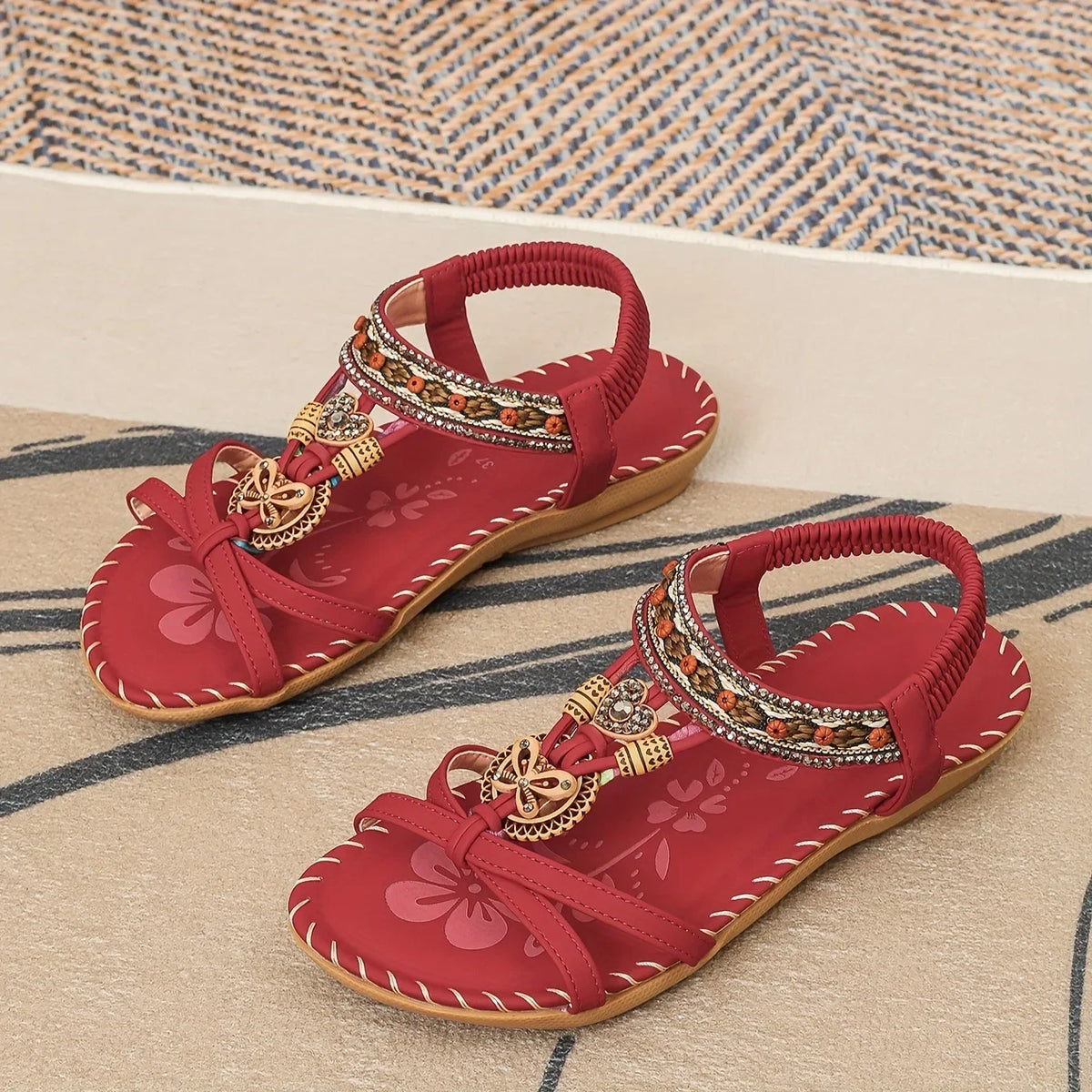 Statement Marcelline Embellished Ankle-Strap Sandals