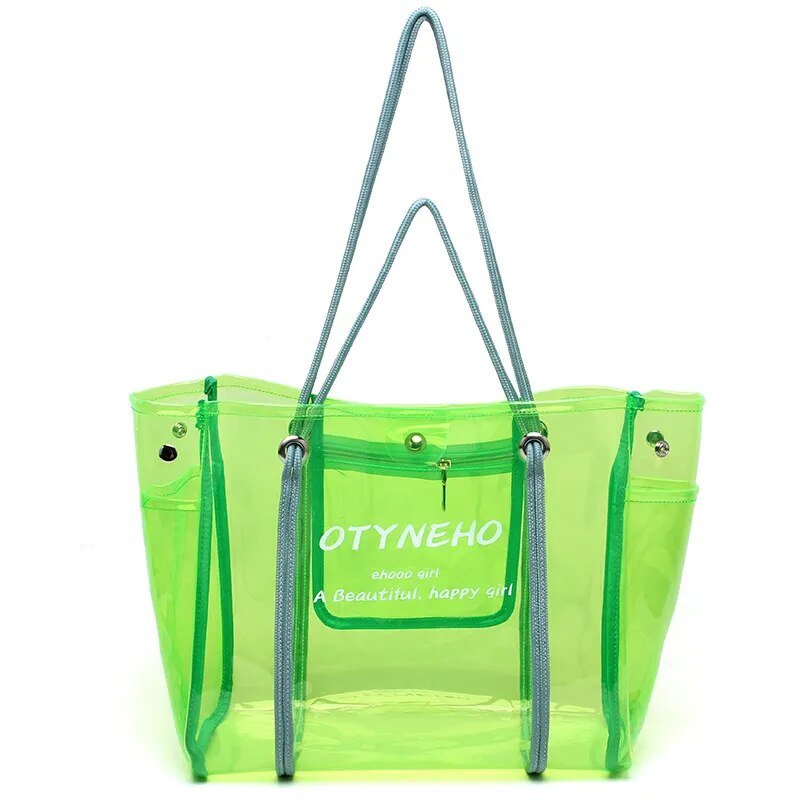 PVC Shoulder Bag with Round Detail