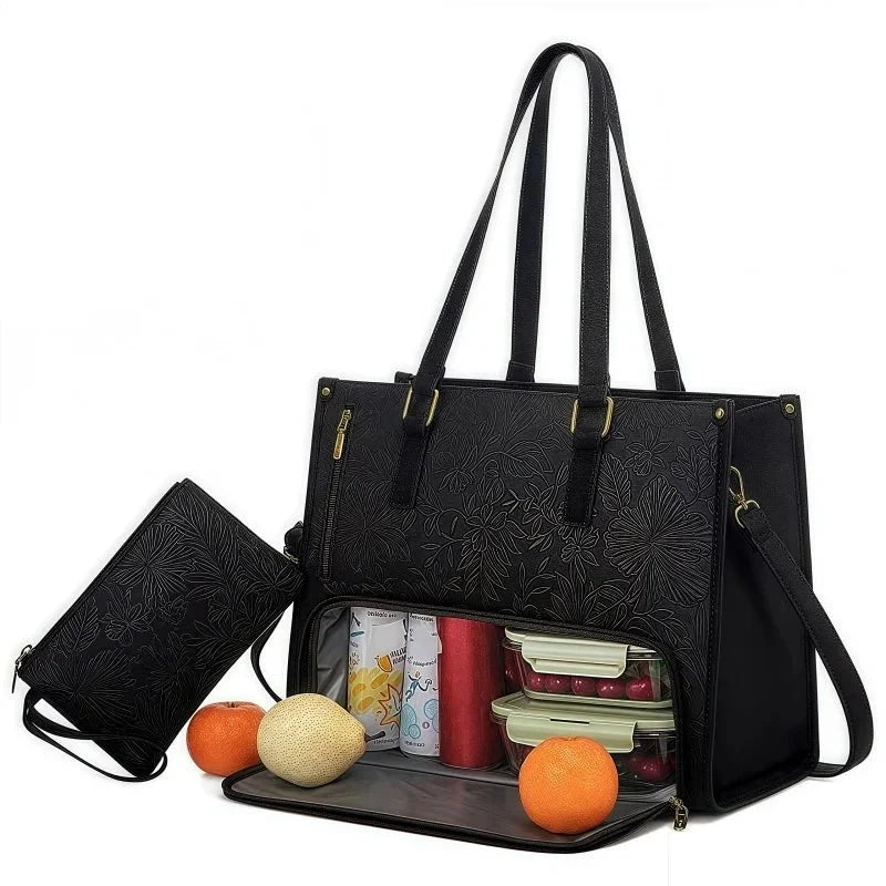 Polished PU Leather Tote Bag