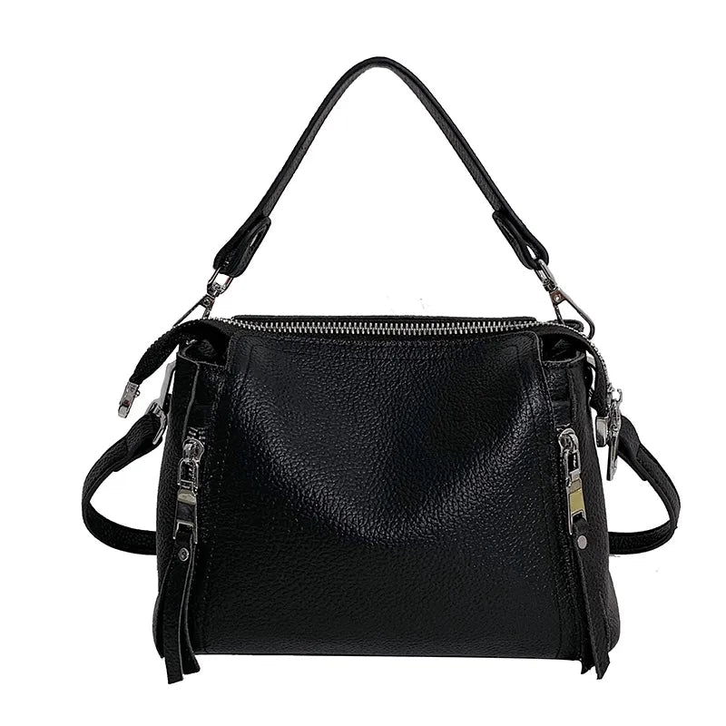 Genuine Leather Messenger Bag with Refined Detail