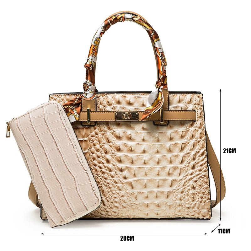 PU Leather Phone Bag with Croc-Effect Detail