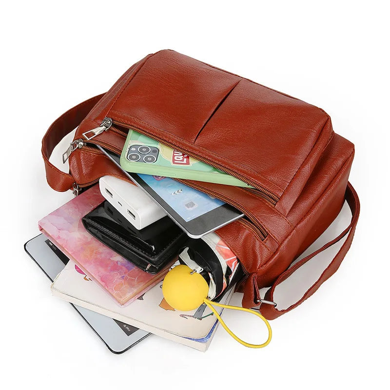 Essential Multi-Pocket Leather Crossbody