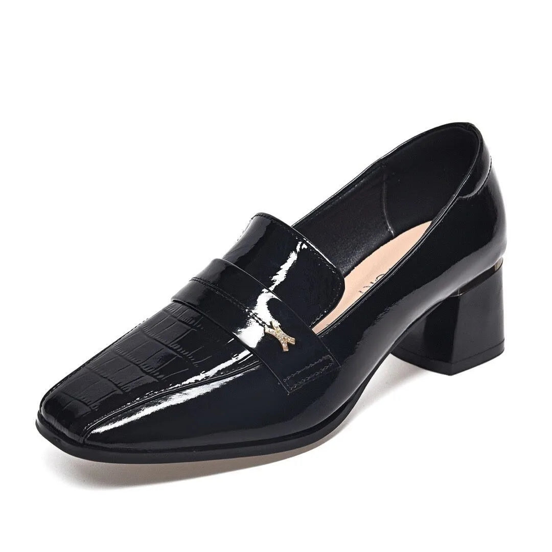Modern Block Heel Loafers
