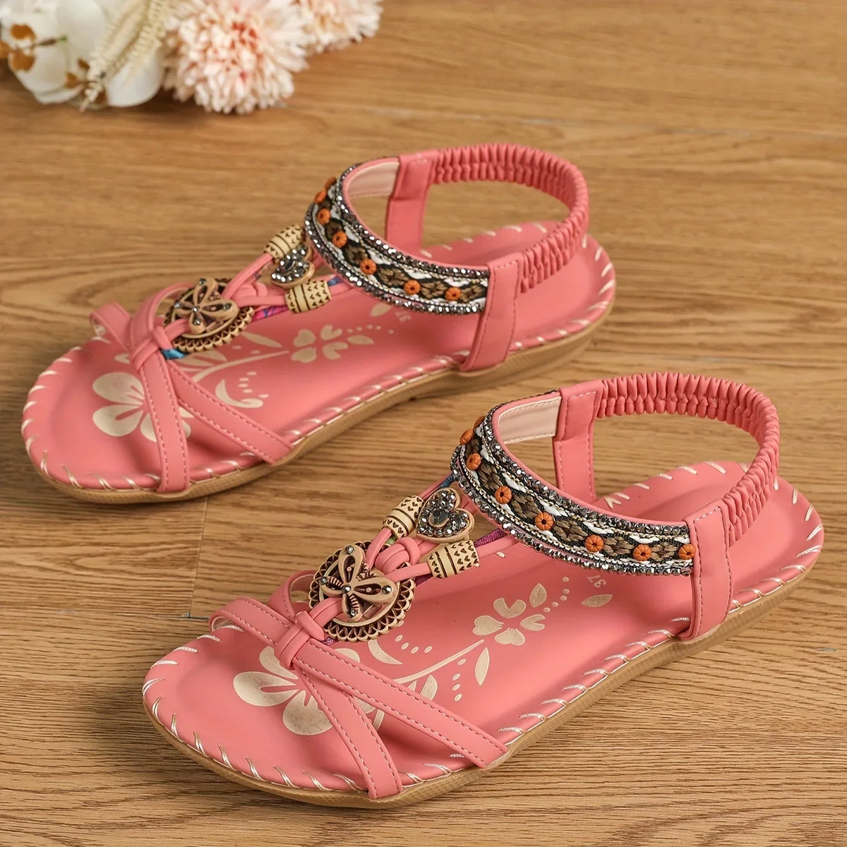 Statement Marcelline Embellished Ankle-Strap Sandals