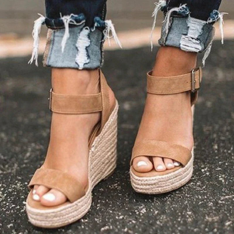 Getaway Suede Ankle-Strap Wedges